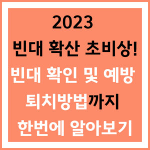 빈대 퇴치방법